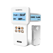 VBR-SOL Solar Power Meter with Panel Angle Measurement, Up to 3499 W/m&sup2;, 28-Day