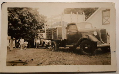 Ford Model 51 Half Ton Truck, Philadelphia Talley Wire Co: 1930's Snapshot Photo