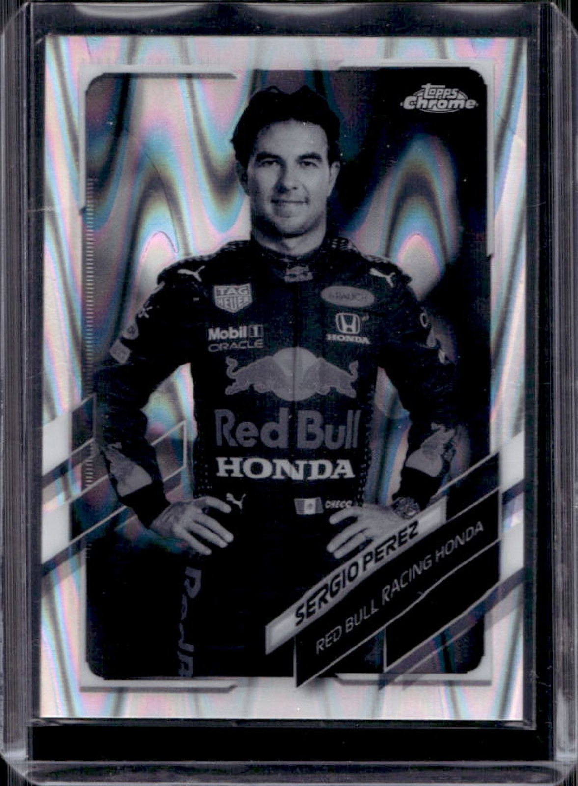 2021 Topps Chrome F1 Sergio Perez Black & White RayWave Refractor #4