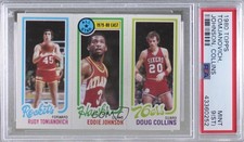 1980 Topps Rudy Tomjanovich Eddie Johnson Doug Collins PSA 9 MINT (ST) HOF 0ed5