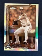 2025 Topps Chrome Baseball Spencer Schwellenbach Sepia RC Atlanta Braves