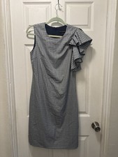 Banana Republic Sheath Dress Ruffled Shoulder