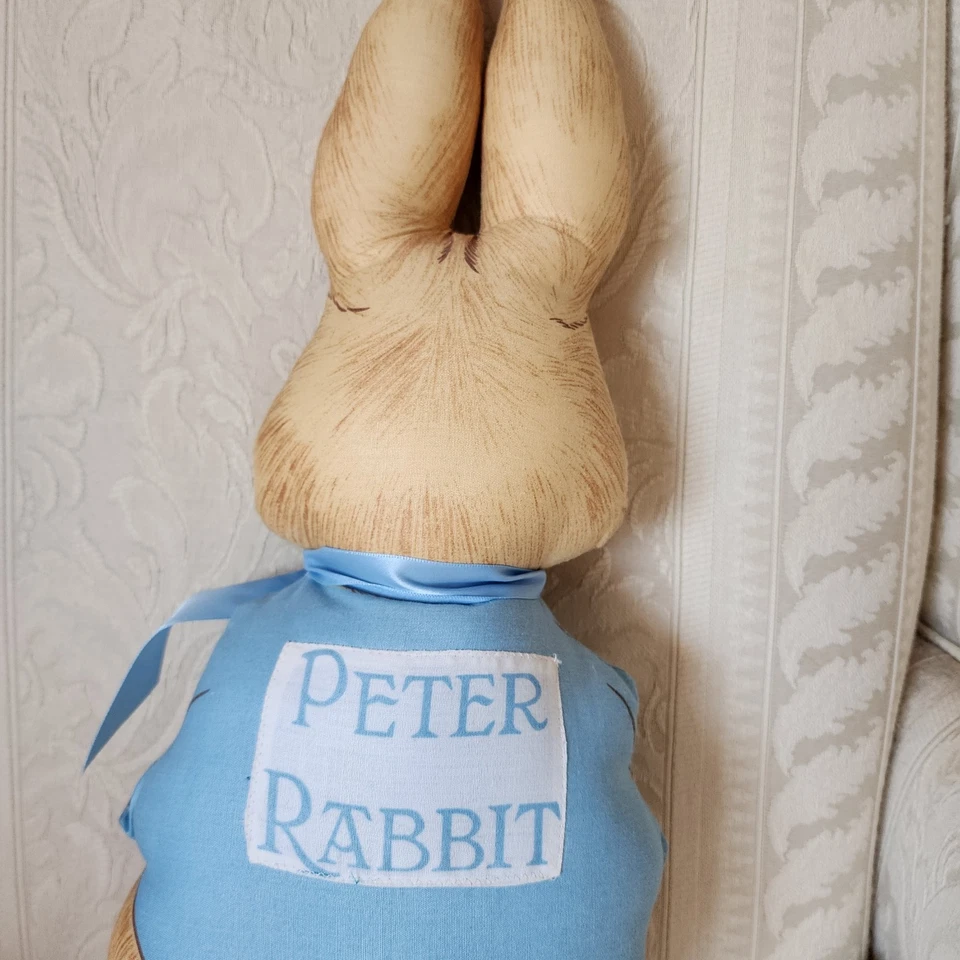 Vintage Peter Rabbit Beatrix Potter Stuffed Animal Pillow Plush 18" Handmade - Image 4 of 4