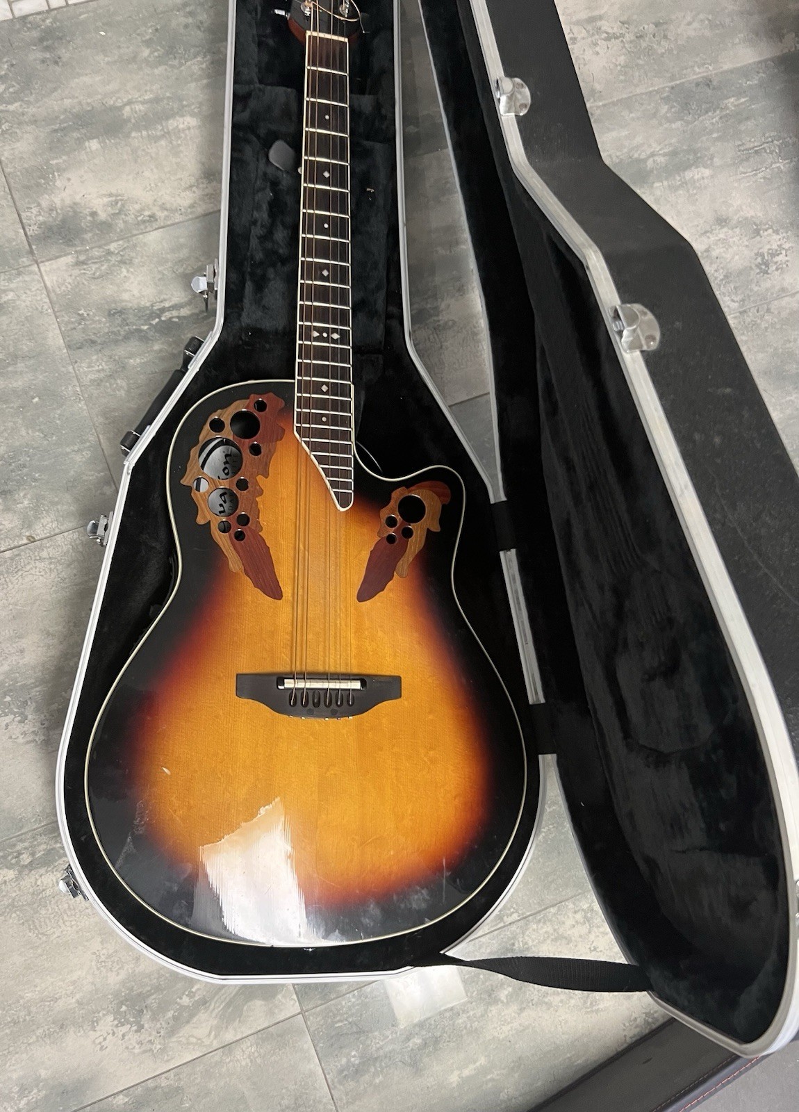 Ovation Elite, Deep Body, Acoustic/Electric Guitar W/ Case