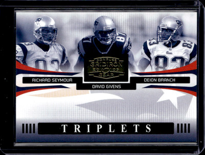 2005 Donruss Gridiron Gear Richard Seymour David Givens Deion Branch /1000