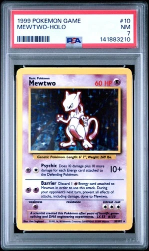 1999 POKEMON BASE SET UNLIMITED #10 MEWTWO-HOLO PSA 7