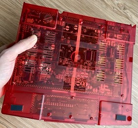 SEGA SATURN HST-3220 JAPANESE RED CONSOLE W SAROO LOADED 256 GB OEM CONTROLLERS