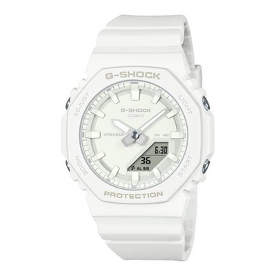 Casio GMA-P2100-7A Women's Analog-Digital Watch White Resin Band