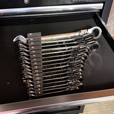 Halfords ADVANCED SPANNER ORGANISER 8-24mm 16Pcs ratcheting/flexi spanner sets 