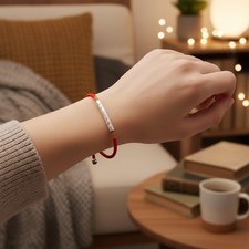 Adjustable Tibetan Red String Bracelet - Handmade for Protection  Good Fortune