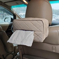 Extra Large Car Tissue Holder for Standard Tissues Leather PU Napkin Organizer