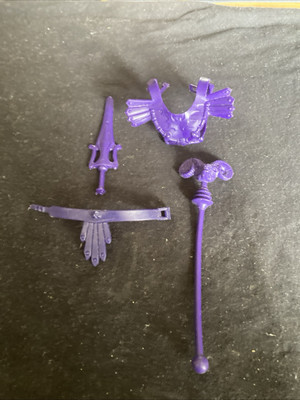 Vintage HeMan Skeletor Purple Complete Accessories Lot. 1981
