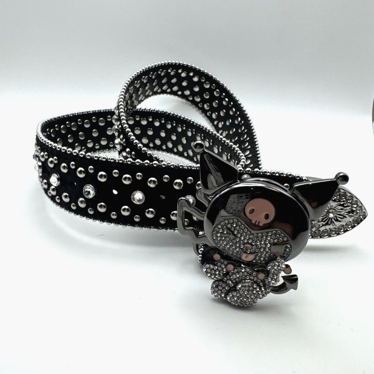 New Kuromi Belt Misanthrope Studios Black Rhinestone Studded Pony Hair Belt 33444618_hi main image 3