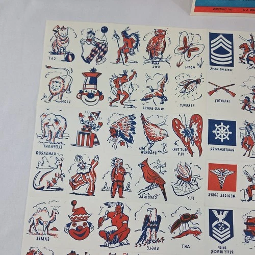 Vintage 1962 Washable Tattoo Sheet Kockamamies - A.J. Wildman NY USA - NEW NOS image 16