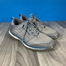 Zapatos de golf SQAIRZ Speed para hombre talla 12 gris azul punta cuadrada púas deportivas parte superior baja