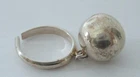 Vintage Sterling Silver Dangling Chime Ball Ring 925