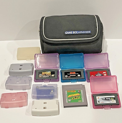 Nintendo Gameboy Advance Game Lot + Gameboy Advance Case W/ Extras - Tested