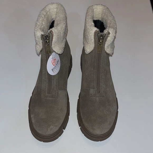 NUEVO CON ETIQUETAS Para Mujer Marrón Rubio Plaka Impermeable Gamuza Cuero Botas Talla 8 Puños Polares Foto 2 de 4