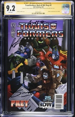 TRANSFORMERS BEST OF UK PREY #2 (IDW 2009) SIGNED CGC 9.2