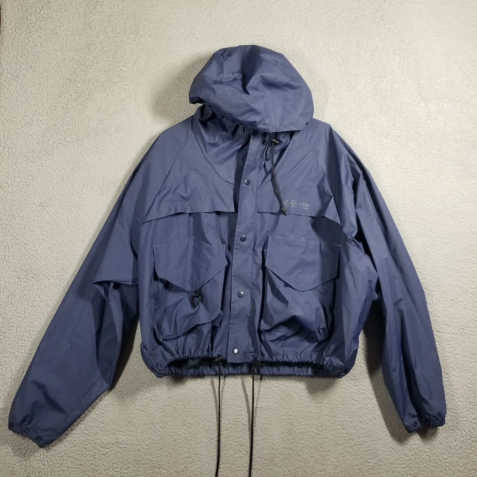 Vtg Columbia Mens Wading Fly Fishing SST Shell Jacket Hooded Coat Blue - XL
Opens in a new window or