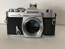 Konica Autoreflex T3 35mm SLR film camera body and case - see below for info