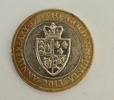 Anniversary Of The Golden Guinea 2 Pound Coin (2013): rare minting error
