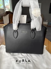 FURLA Minerva Satchel s Nero! BLACK 100% auth. NWT. Very nice Furla Bag🙂