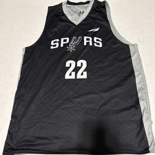 San Antonio Spurs Jersey Mens Black Gray NBA Basketball Number 22 Spurs Give