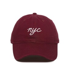 NYC New York City Baseball Cap Embroidered Cotton One Size, Burgundy