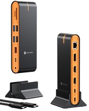 Laptop Docking Station Dual Monitor, 15 in 1 Triple Display, 8K30Hz DP, Dual ...