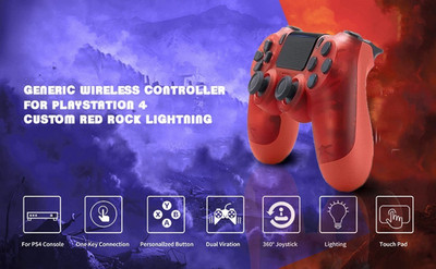 Wireless Controller for PlayStation 4   Custom Red Rock Lightning Gamepad