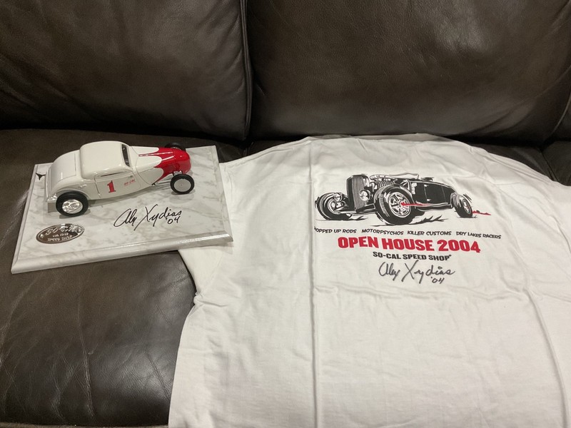 Alex Zydias Signed So-Cal T Shirt and Car Display Base. CAR IS NOT INCLUDED!!!