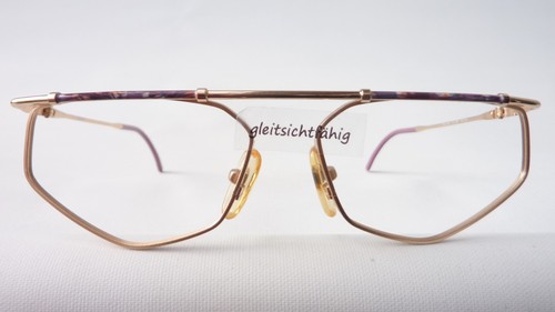 Gafas de barra montura de gafas unisex extravagantes doradas individuales talla M - Imagen 2 de 4