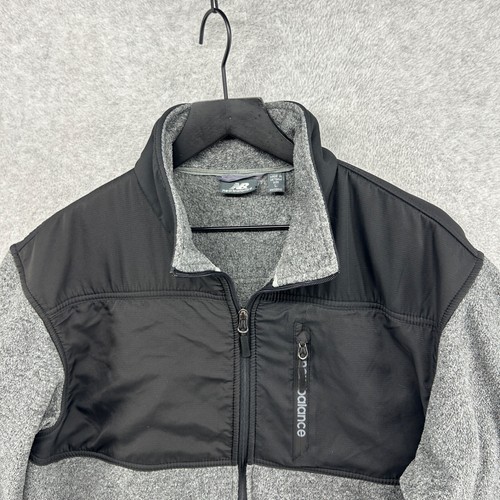 New Balance Jacket Mens Size Large Gray Long Sleeve Fleece Windbreaker Running - Picture 4 of 10