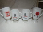 Vintage Lot Casino Harvey's Lake Tahoe Coffee Cup Mug Milk Glass Footed