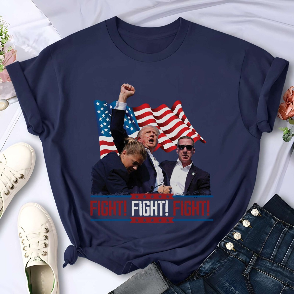 Donald Trump Pennsylvania Rally Shooting T-Shirt – “Fight Fight Fight” – Red, Unisex Sizes - View #13
