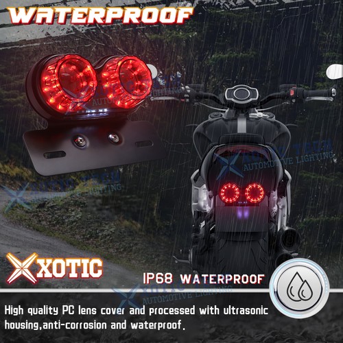 Motorcycle Smoked Lens Integrated Dual Turn Signal Brake Stop Running Tail Lamp - Picture 3 of 12
