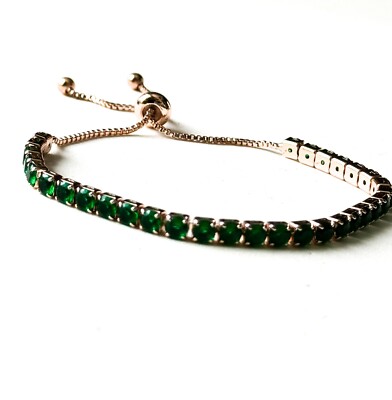 Armband 18 Karat vergoldet grüne Kristalle 