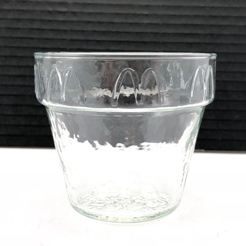 McDonald's Glass Flower Pot / Planter Clear with Raised Arches Collectible - Picture 5 of 9