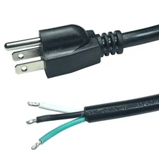3-Wire Heavy Duty Power Cord Cord for Power Tools and appliances Black 3 Pron...