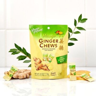 SM Prince of Peace Ginger Chews With Mango 4 oz Candied Ginger (3 Pack)