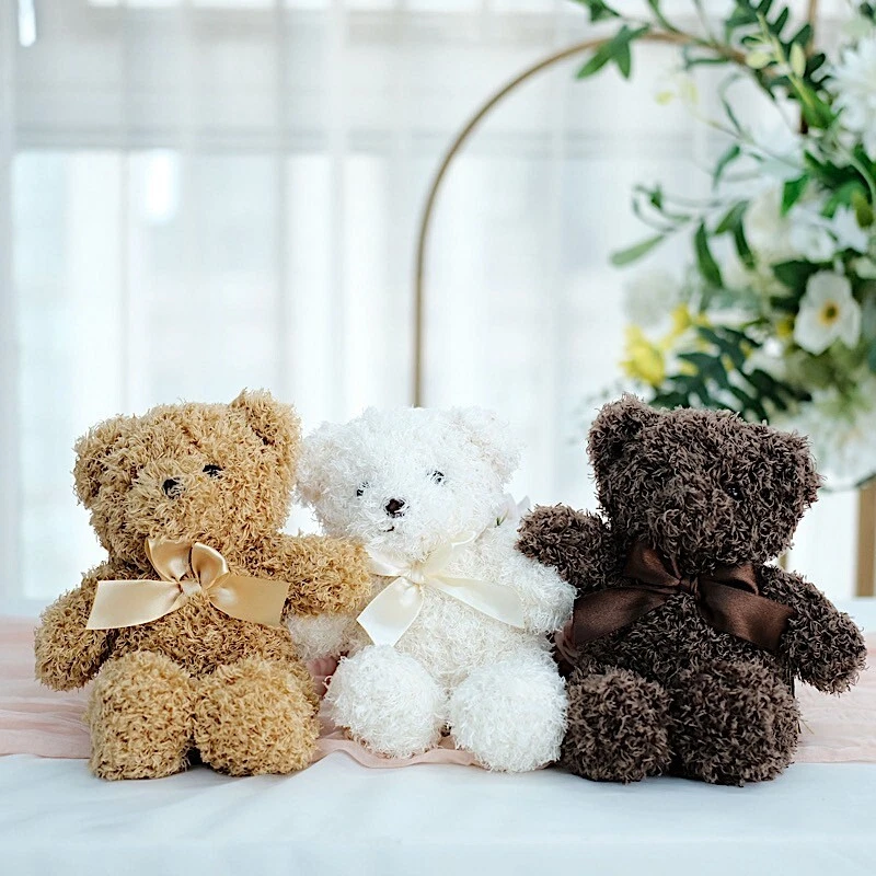 3 Assorted 7 in Teddy Bears Plush Stuffed TOYS Party Gifts Decor