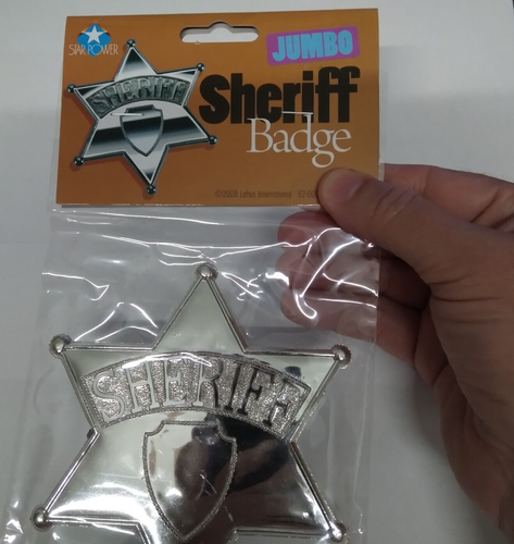 Jumbo Sheriff Insignia Plástico Gran Tamaño Estrella Occidental Vaquero Disfraz Accesorio - Imagen 8 de 23