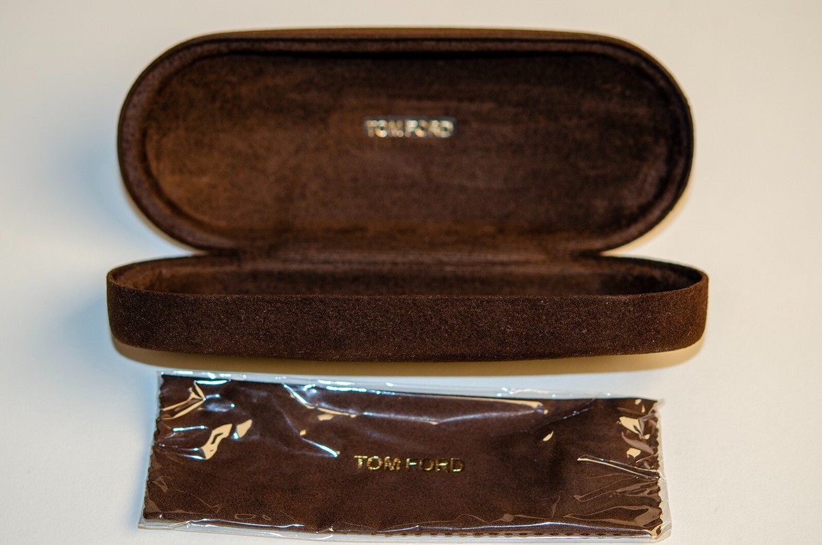 Tom Ford Velvet Sunglasses Eye Glasses Hard Case Clam Shell‎ With Cleaning Cloth TOM FORD LARGE BROWN VELVET SUNGLASS CASE w CARD & CLEANING  main image 3