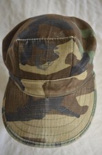 US Marine Corps USMC Logo Woodland Camo 8 Point Utility Cover Hat Cap Sz S READ 