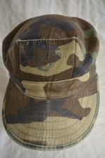 US Marine Corps USMC Logo Woodland Camo 8 Point Utility Cover Hat Cap Sz S READ!