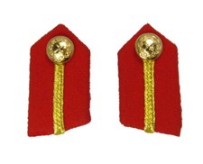 Gorget General's Clip-On Collar Patches Red  Gold Russia Braid Officer's Small