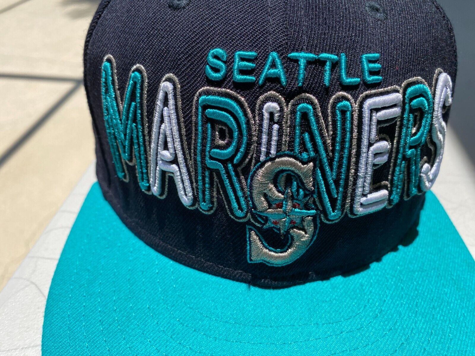 New Era Seattle Mariners Wool Spellout Hat Cap Me… - image 2