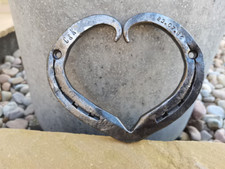 Horse shoe heart with anniversary date and initials