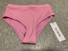 TJ SWIM PINK HIGH WAIST BIKINI BOTTOMS SZ M BNWT (acc457)